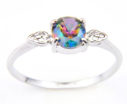 Luckyshine 6 Pcs Lot Oval Coloured Natural Mystic Topaz Gems Ring 925 Sterling Silver Wedding Family Friend Holiday Gift Rings Love1080796