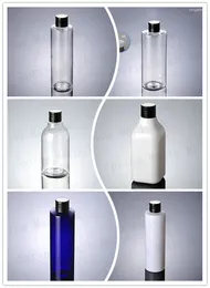 Storage Bottles 200ML Clear/WHITE/Blue PET Plastic Bottle BLACK Aluminium Lid Empty Skin Care Packaging Water/Cleansing Oil/Moisturizer