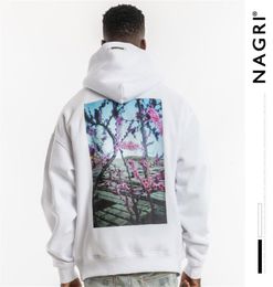 Nagri fashion brand sweater Bieber same Floral Print Long Sleeve men's hooded couple's men's sweater3311645