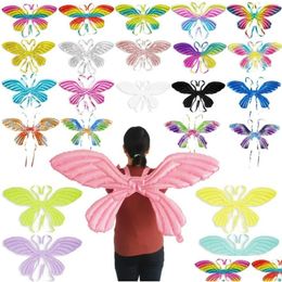 Other Wedding Favours Animal Decoration Balloons Back Hanging Butterfly Aluminium Film Angel Strap Wing Baby Shower Childrens Day Toy Dhk0M