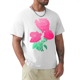 Men's Polos Flowers - Pink Rose T-Shirt Tees Cute Tops Blouse Plain Mens T Shirt Graphic