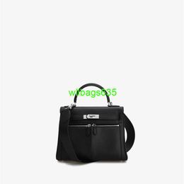 Leather Totes Ky Lakis Handbag Trusted Luxury Caitin Kaie Womens Autumnwinter 2024 New Genuine Leather Dual Pocket Commuter Wide Shoulder St have logo HBCBLU