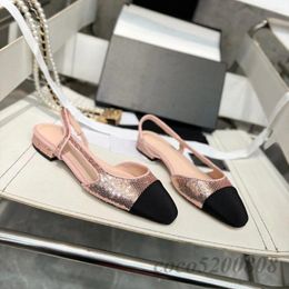 Casual Shoes Spring Autumn Women Fashion Sequined Cloth Low Heels Sandals Crystal Bling Singbacks Runway Flats Loafers