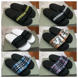 New top Luxury Designer slides slipper Letters slippers for men women black white Hot Fashion unisex Pool beach flip flops size 35-47