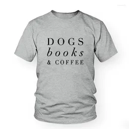 Women's T Shirts Clothing Harajuku Dogs Books & Coffee Tumblr Women T-shirt Funny Letter Printed Summer Streetwear Tops Tee Tshirt