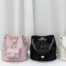 Bags Small Square Bag, Cowhide, Trendy Crossbody Water Bucket, Temperament, Fragrance, Chain, One Shoulder, Autumn and Winter Diamond Grid, Double Shoulder New Model