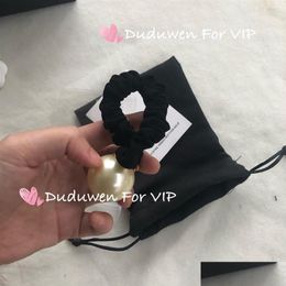 Party Favor Veet Dust Bag And Cards Big Pearl Hairtie Silk Hand Gift Fashion Hair Tie C Marks Duduvip300Q Drop Delivery Home Garden Fe Otgfc