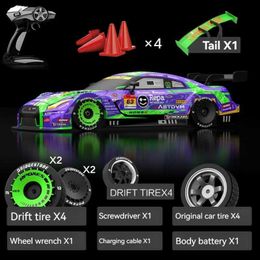 Diecast Model Cars Drift car 1 16 40km/h 2.4G 4WD high-speed 3-type Tyres 2 sets of rear end classic version professional racing Rc adult car J0417