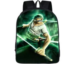 PRoronoa Zoro backpack One piece day pack Cartoon samurai school bag Anime packsack Quality rucksack Sport schoolbag Outdoor daypa7165611