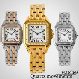 Relógios de alta qualidade Relógios Relógios de movimento do designer 22 ou 27mm Tamanhos de quartzo Movimento de aço inoxidável Diamante Dial