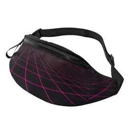 Backpack Neon Purple Line Waist Bag Fanny Pack Women Bags For Adjustment Casual Unisex Polyester Outdoor Running