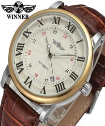 Winner 2021 Gentlemen Series Golden Bezel Calendar Business Fashion Design Watch Men Top Brand Luxury Automatic Male Wrist Watch1641754