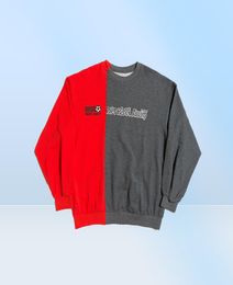 Gosha Mens Sweatshirt Hip Hop Fashion Panalled Long Sleeve Pullovers 3 Colors Russian Letters Printing Ribbed Crew Neck Sweatshirt5825088