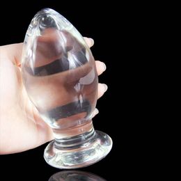 140*66MM Crystal Anal plug Big Bullet Female Masturbation Glass Lesbian Gspot Stimulation Butt Plug Adult sexy Toys For Women