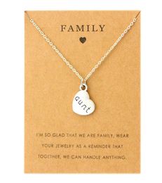 Aunt Sister Uncle Pendants Chain Necklaces Grandma Grandpa Family Mom Daughter Dad Father Brother Son Fashion Jewelry Love Gift1265253