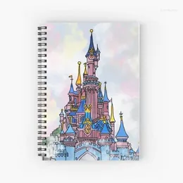 Magic Castle Spiral Journal Notebook 120 Pages Paper For Girl Women Men Fashion Design Journals School Office Home Gifts