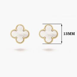 Fashion Vintage 4/Four Leaf Clover Desinger Earrings Silver 18K Gold Plated for Women Titanium Steel Wedding Jewelry Gift2024qq