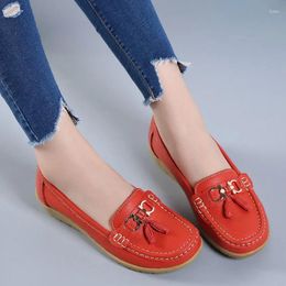 Casual Shoes Spring Summer Breathable Loafers For Women Platform Leather Comfort Wedge Moccasins Ladies Vulcanized Sneakers