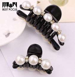 MLJY Pretty Pearls Hairpins Long Barrettes Pearl Hair Clips for Women Girls Ponytail Banana Clamps Hair Accessories 20pcslot1997585