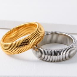 Senaste europeiska Titannium Bangle överdrivna armband Metall Snake Bones Fashion Personlig armband Guld Borstad kvinnors armband för sommaren