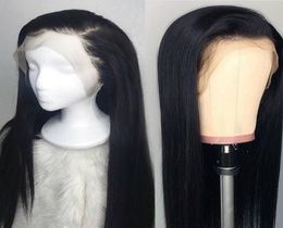 13x4 Lace Front Human Hair Wigs Peruvian Straight Lace Front Wig Pre Plucked Hairline Baby Hair Remy Lace Frontal Wig3229556