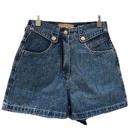 Shorts Denim Women S New Summer Hot Pants For European High Waisted Design With Flip Button A Line Loose Wide Leg Pants ummer