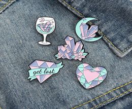 Enamel Pins Custom Moon Heart Wine Glass Brooch Lapel Badge Bag Cartoon Jewellery Gift for Kids Friends9541655
