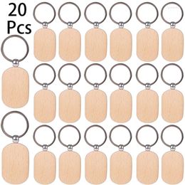 Keychains 20Pcs Wood Key Chain Blank Tags For Dog ID Tag Name