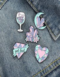 Enamel Pins Custom Moon Heart Wine Glass Brooch Lapel Badge Bag Cartoon Jewelry Gift for Kids Friends8974825