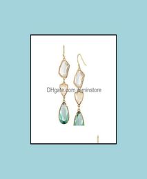Dangle Chandelier Earrings Jewellery Gold Colour SemiPrecious Stone Crystal Drop Bohemia Style Long For Women Wlkar8423396