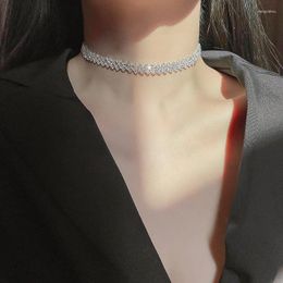 Choker Sexy Shiny Full Crystal Necklace South Korea Zircon Jewelry Punk Hip Hop Rhinestone Neck Accessories