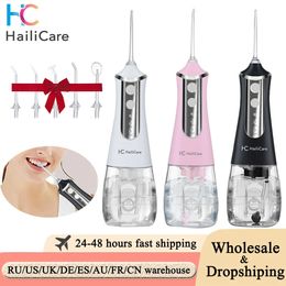 Portable Oral Irrigator Water Flosser Dental Water Jet Tools Pick Cleaning Teeth 300ML 5 Nozzles Mouth Washing Machine Floss 240403