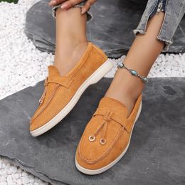 Casual Shoes Women Low Heel On Ladies Flats Brand High Quality Spring Autumn Women's Leather Cashmere Single Plus Size 43