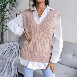 Women's Tanks European Chic Fried Dough Twists Knit Vest For Women Winter Clothes