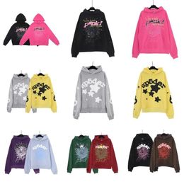 Designer Hoodies Young Thug Men Women Hoodie Stampa in schiuma di alta qualità Web Fonette rosa Pink Pullover Y2K Pullover S-2xl Spider Hoody Tracksuit #A3