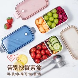 Dinnerware Transparent Divided Bento Heating Microwave Oven Japanese Salad Fruit Net Red Sealed One Person Rice Box