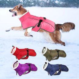 Dog Apparel Waterproof Coat Warm Puppy Jacket Winter Paded Fleece Vest Reflective Strip Cold Weather Windproof Snow
