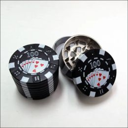 Zinc Alloy Poker Chip Herb Mini Poker Chip Style 3 Piece Herb Spice Tobacco Grinder Poker Herb Smoke Cigarette Grinder ZZ