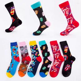 Men's Socks Happy Funny Large Size Spring And Autumn Street Fashion Hip Hop Couple Skateboarding Sports Cotton