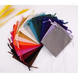 Shopping Bags 50pcs/lot 12x15cm Drawstring Velvet Jewellery Pouches Wedding Party Gift Packaging Bag Home Storage Sacks Customised