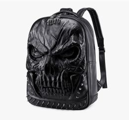 2022 new 3D Embossed Skull Backpack bags for Men unique Originality man Bag rivet personality Cool Rock Laptop Schoolbag For Teena8536314