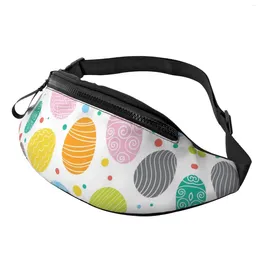 Backpack Easter Eggs Waist Bag Fanny Pack School Bags For Women Men Young Polyester Casual With Zipper Outdoor Hiking