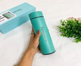 450ml Portable Fashion Luxury stainless steel Thermos Cup Water Bottle Classic Design LED Temperature Show9140781