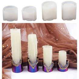 Candle Holders 4 Pcs Crystal Candlestick Epoxy Resin Mould Holder Silicone Mould DIY Crafts Jewellery Home Decorations Casting Tools