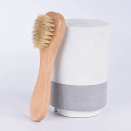 Natural Boar Bristle Body Brush with Handle Dry Skin Body Brush Custom Logo Face Exfoliator SPA Kit