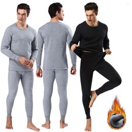 Men's Thermal Underwear Men Winter Fleece Lined Warm Long Sleeve Top Bottom Trouser Set NYZ Shop