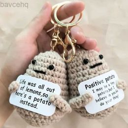 Keychains Lanyards Positive Energy Potato Keychain Women Men Funny Plush Cucumber Doll Keychains Cute Bags Pendant Car Keychain Fashion Accessories d240417