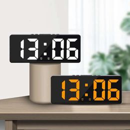 Voice Digital Control Table Desk Clocks Alarm Clock Teperature Snooze Night Mode Desktop 1224H Antidisturb Funtion LED Watch 230531 top