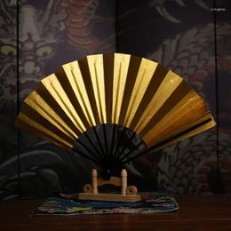 Decorative Figurines Modern Luxury Fans Folding Gold Summer Chinese Style Retro Black Abanico De Verano Home Furniture