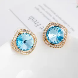 Stud Earrings ER-00326 Korean Jewellery Gold Plated Crystal Women Accessories 1 Dollar Items Valentine's Day Gift